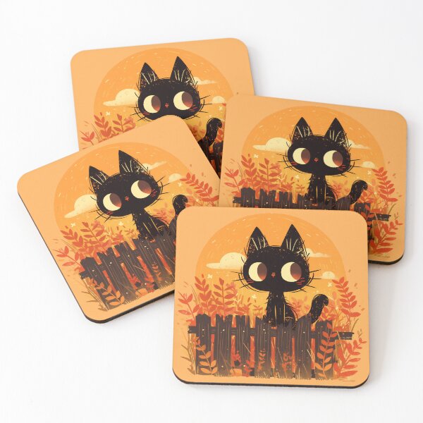 Item preview, Black cat in the garden designed and sold by WoollenLlama.