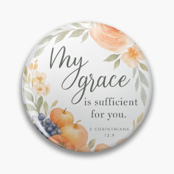 Item preview, My Grace Is Sufficient – 2 Corinthians 12:9 Floral Verse Art designed and sold by SavedByGraceStudio.