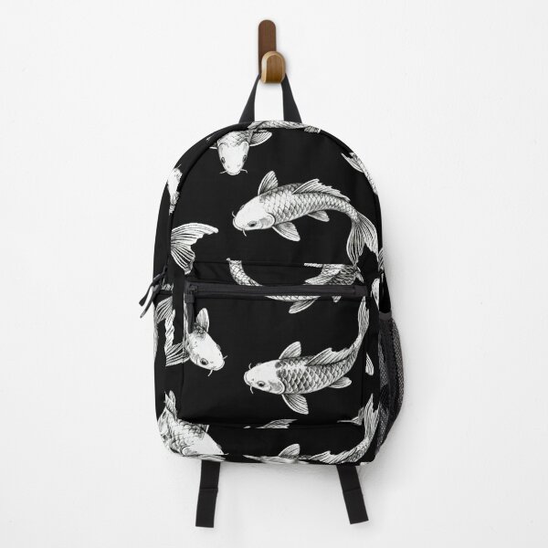 Item preview, Black and White Hand-drawn Koi Fish Diagram designed and sold by LuckCraftStudio.