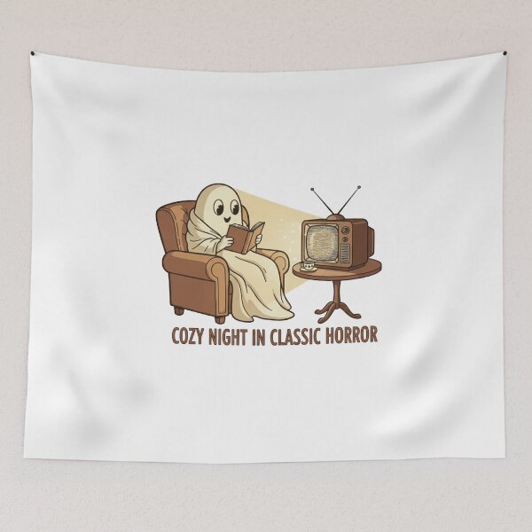 Item preview, Reading by the TV Glow - Vintage Cartoon designed and sold by CreatorPond.