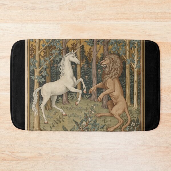 Item preview, Unicorn and Lion medieval tapestry style artwork designed and sold by Vintage Designs +.