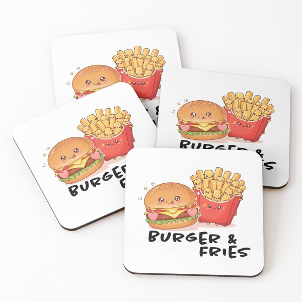 Item preview, Cute Kawaii Burger and Fries Perfect Pair designed and sold by ffpdsgn.