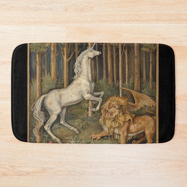 Item preview, Unicorn and Manticore medieval tapestry style artwork designed and sold by Vintage Designs +.