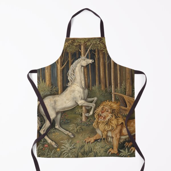 Item preview, Unicorn and Manticore medieval tapestry style artwork designed and sold by Vintage Designs +.