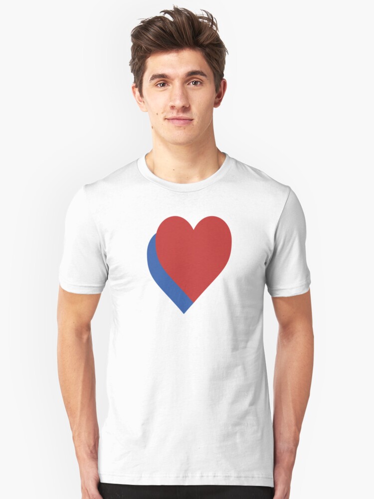 blue heart shirt