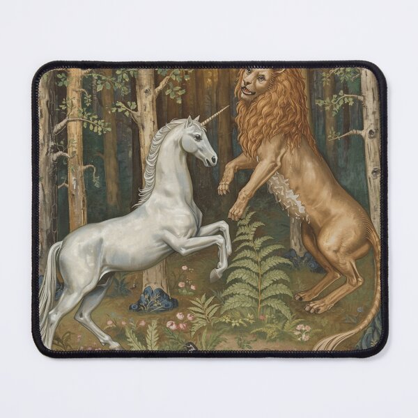 Item preview,  Unicorn and Lion medieval tapestry style artwork designed and sold by Vintage Designs +.