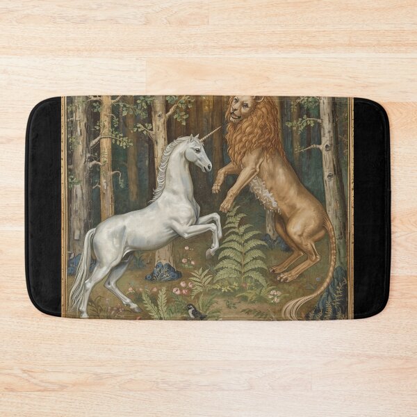 Item preview,  Unicorn and Lion medieval tapestry style artwork designed and sold by Vintage Designs +.