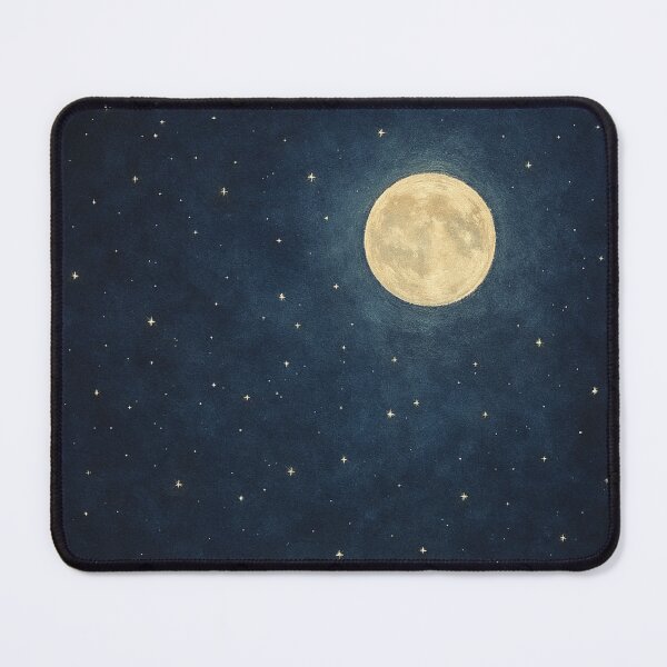 Item preview, Moonlit Peace – Full Moon & Starry Night Sky Illustration designed and sold by SavedByGraceStudio.