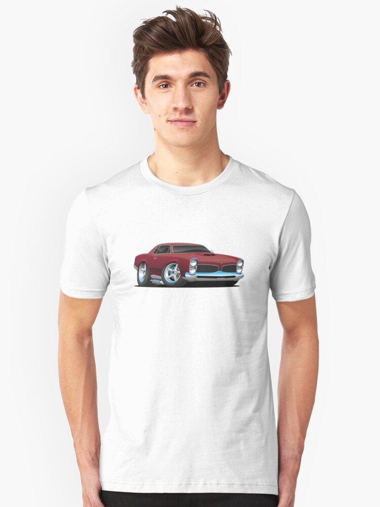 Alternate view of Classic American Muscle Car Cartoon Slim Fit T-Shirt