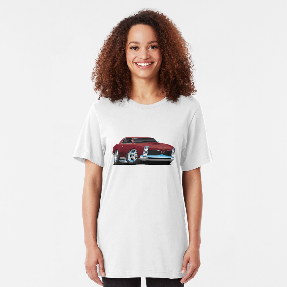 Classic American Muscle Car Cartoon Slim Fit T-Shirt