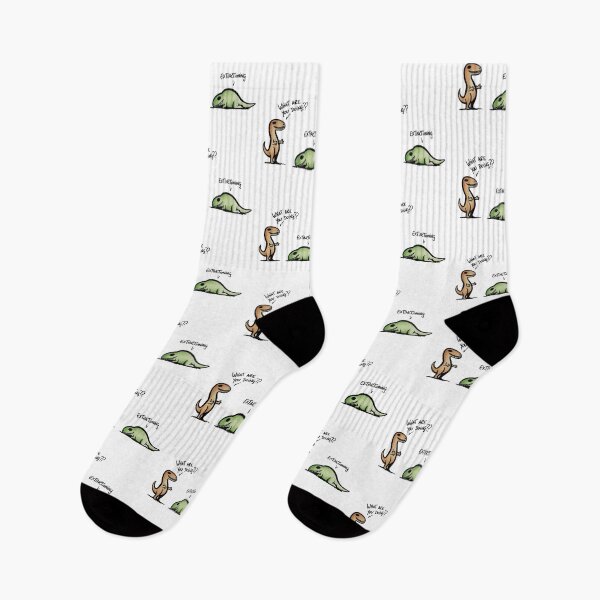 Item preview, Funny Extinctioning Dinosaur Cartoon Design designed and sold by MonkiFlipp.