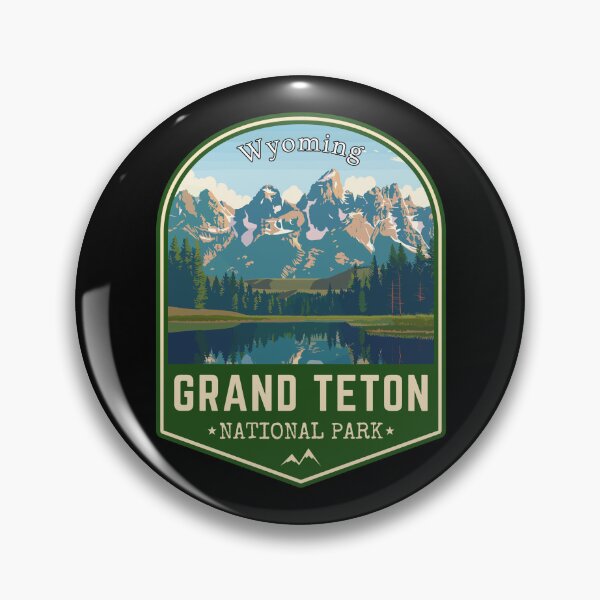 Item preview, Grand Teton National Park in Wyoming, USA Retro Travel Art Emblem designed and sold by MaateoDesign.