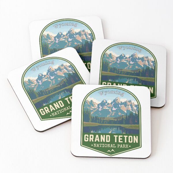 Item preview, Grand Teton National Park in Wyoming, USA Retro Travel Art Emblem designed and sold by MaateoDesign.