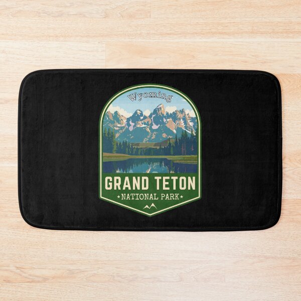 Item preview, Grand Teton National Park in Wyoming, USA Retro Travel Art Emblem designed and sold by MaateoDesign.