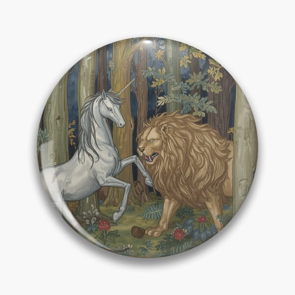 Item preview, Unicorn and Lion medieval tapestry style artwork designed and sold by Vintage Designs +.