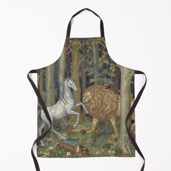 Item preview, Unicorn and Lion medieval tapestry style artwork designed and sold by Vintage Designs +.
