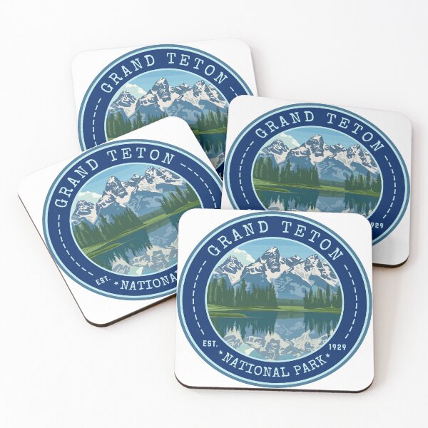 Item preview, Grand Teton National Park in Wyoming, USA Vintage Travel Art Circle Emblem designed and sold by MaateoDesign.
