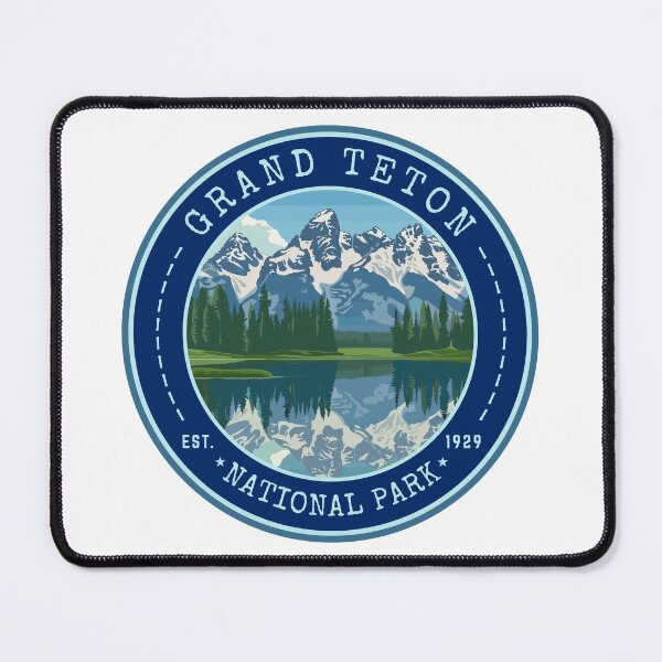 Item preview, Grand Teton National Park in Wyoming, USA Vintage Travel Art Circle Emblem designed and sold by MaateoDesign.