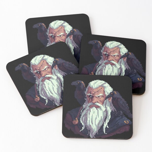 Item preview, Odin's Portrait Pixel Art | Allfather Cyclops and His Watchful Ravens designed and sold by PonmeOtraShop.