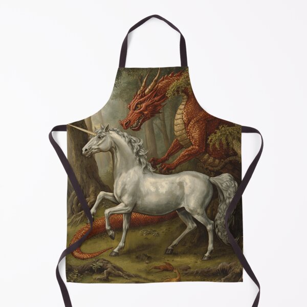 Item preview,  Unicorn and Dragon medieval tapestry style artwork designed and sold by Vintage Designs +.