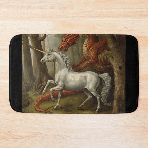 Item preview,  Unicorn and Dragon medieval tapestry style artwork designed and sold by Vintage Designs +.