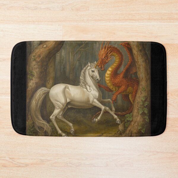 Item preview,  Unicorn and Dragon medieval tapestry style artwork designed and sold by Vintage Designs +.