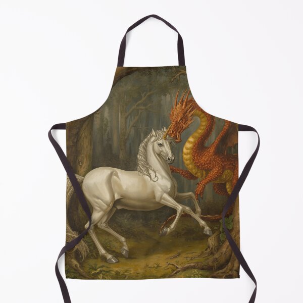 Item preview,  Unicorn and Dragon medieval tapestry style artwork designed and sold by Vintage Designs +.