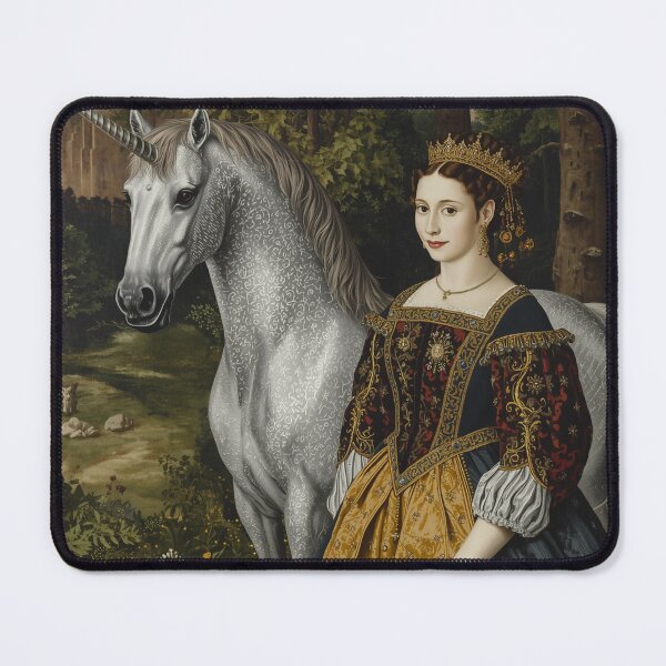 Item preview, Tudor Maid and a Unicorn painting designed and sold by Vintage Designs +.