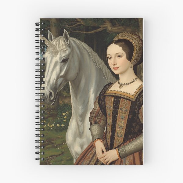 Item preview, Tudor Maid and a Unicorn painting designed and sold by Vintage Designs +.