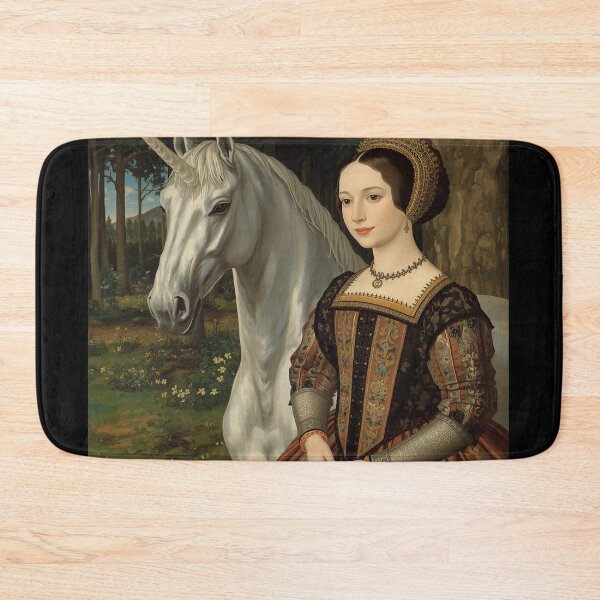 Item preview, Tudor Maid and a Unicorn painting designed and sold by Vintage Designs +.