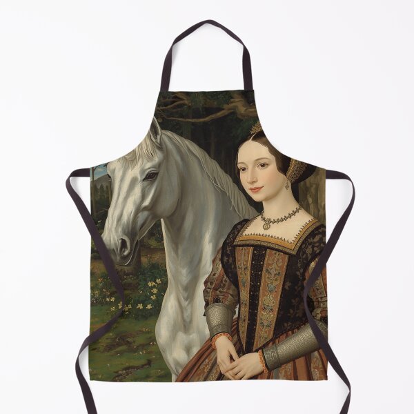 Item preview, Tudor Maid and a Unicorn painting designed and sold by Vintage Designs +.