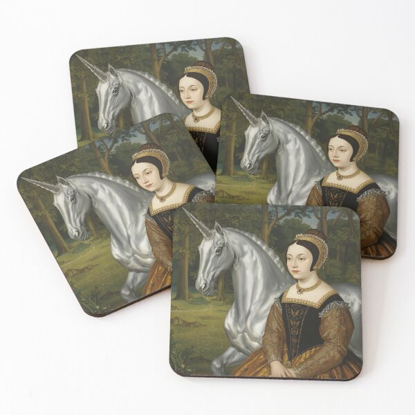 Item preview, Tudor Maid and a Unicorn painting designed and sold by Vintage Designs +.