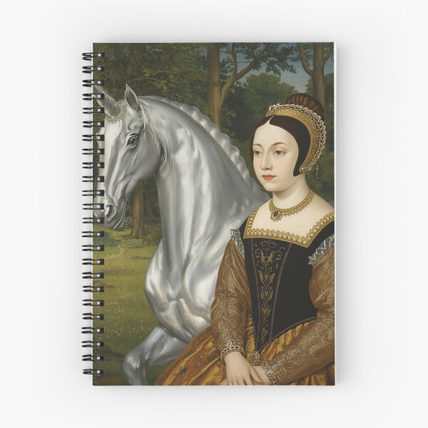 Item preview, Tudor Maid and a Unicorn painting designed and sold by Vintage Designs +.