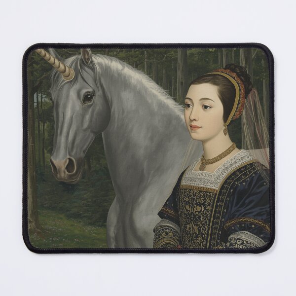 Item preview, Tudor Maid and a Unicorn painting designed and sold by Vintage Designs +.