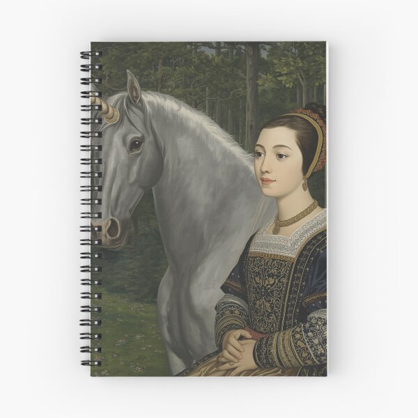 Item preview, Tudor Maid and a Unicorn painting designed and sold by Vintage Designs +.