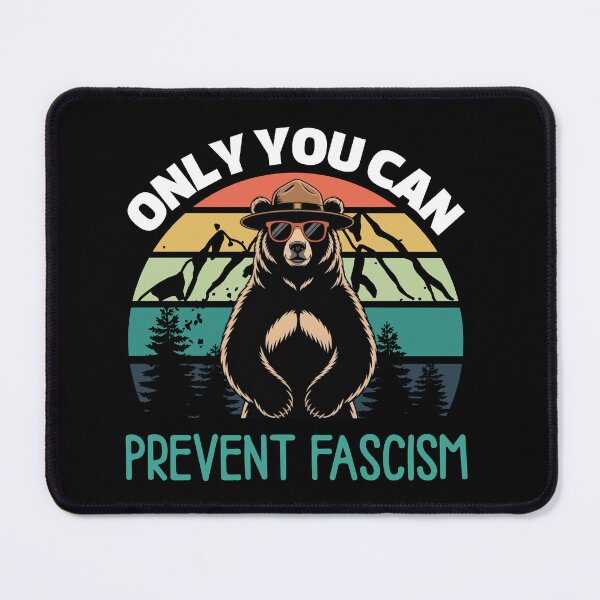 Item preview, Funny Bear Only You Can Prevent Fascism - Vintage Resist Smokey designed and sold by ZACK ART.