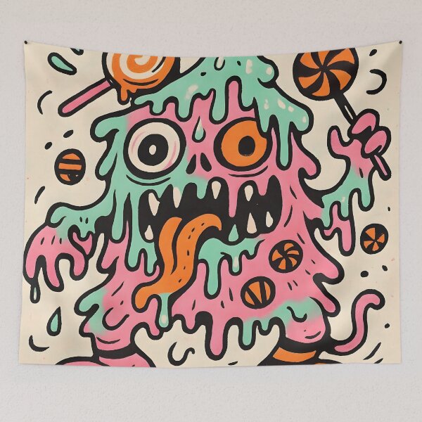 Item preview, Candycore Monster Cute Creepy Halloween Art designed and sold by AI-Only Creations.