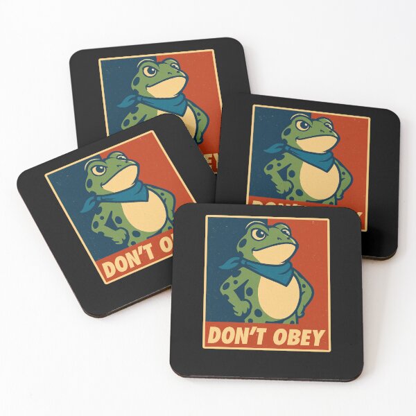 Item preview, Don’t Obey Frog — Retro Rebellion Art Design designed and sold by margamPagenberg.