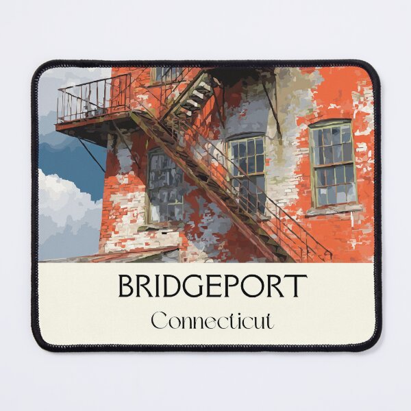 Item preview, Bridgeport Connecticut Red Brick Factory Art Print designed and sold by TuncGK.