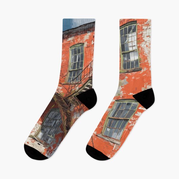 Item preview, Bridgeport Connecticut Red Brick Factory Art Print designed and sold by TuncGK.