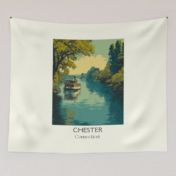 Item preview, Chester Connecticut River Village Art Print designed and sold by TuncGK.