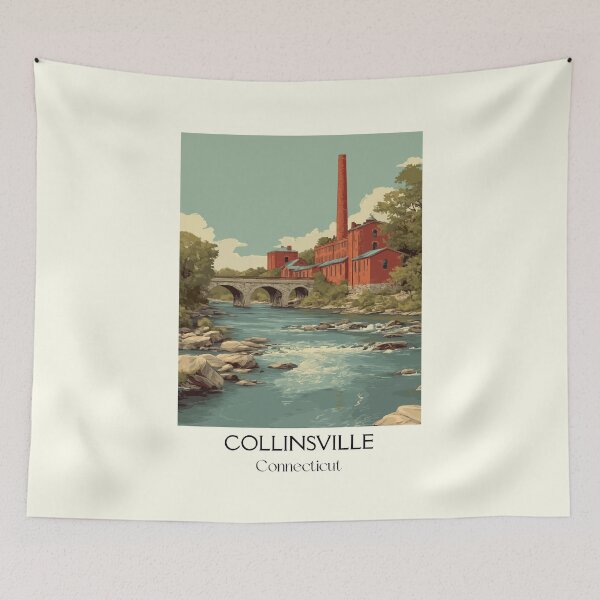 Item preview, Collinsville Connecticut Mill Village Art Print designed and sold by TuncGK.
