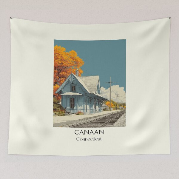 Item preview, Canaan Connecticut Train Station Autumn Art Print designed and sold by TuncGK.