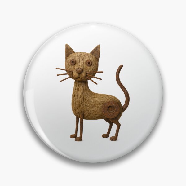 Item preview, Rustic Wooden Cat Sculpture Vintage Folk Art designed and sold by GorinART.