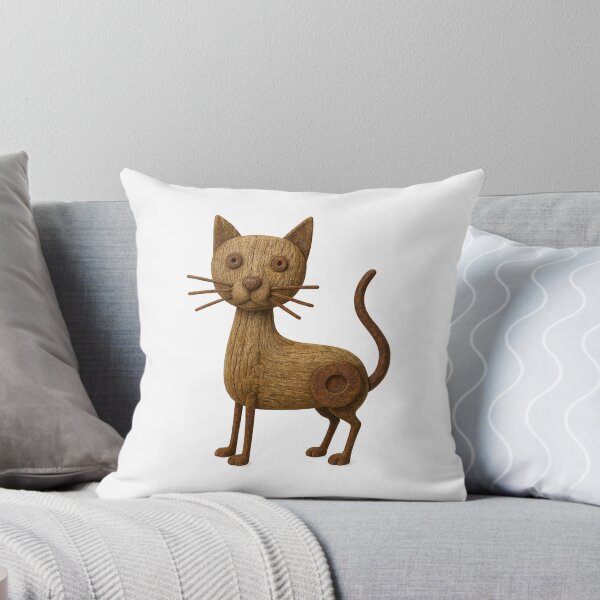 Item preview, Rustic Wooden Cat Sculpture Vintage Folk Art designed and sold by GorinART.