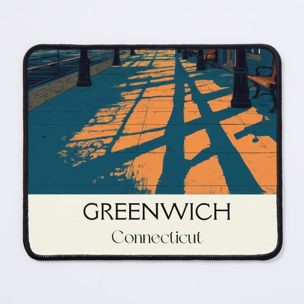 Item preview, Greenwich Connecticut Downtown Evening Art Print designed and sold by TuncGK.