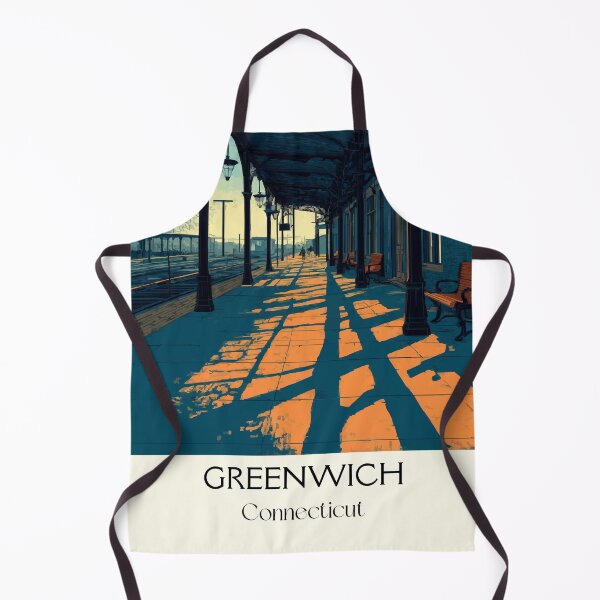 Item preview, Greenwich Connecticut Downtown Evening Art Print designed and sold by TuncGK.