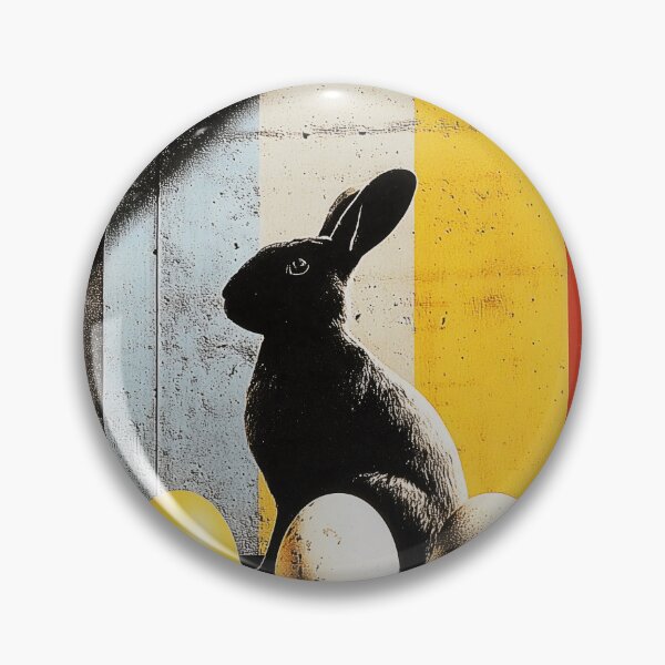 Item preview, 034 Rabbit Silhouette with Colored Eggs designed and sold by nikoart001.