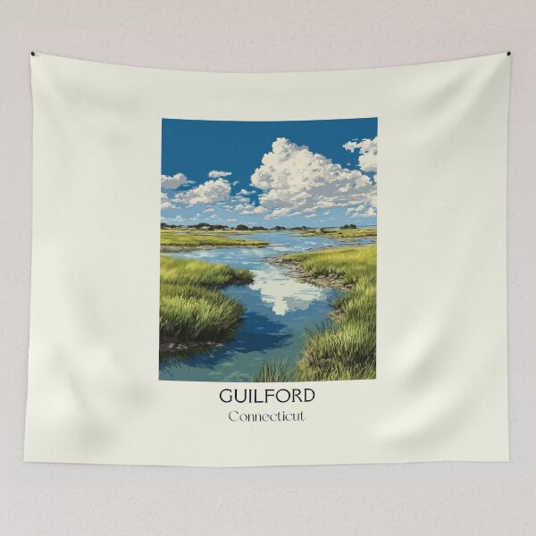 Item preview, Guilford Connecticut Town Green Art Print designed and sold by TuncGK.