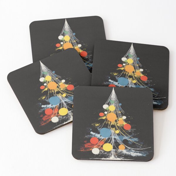 Item preview, 035 Abstract Christmas Tree with Colorful Circles designed and sold by nikoart001.